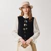 Women's 100% Wool Embroidered Sleeveless Knitted Vest