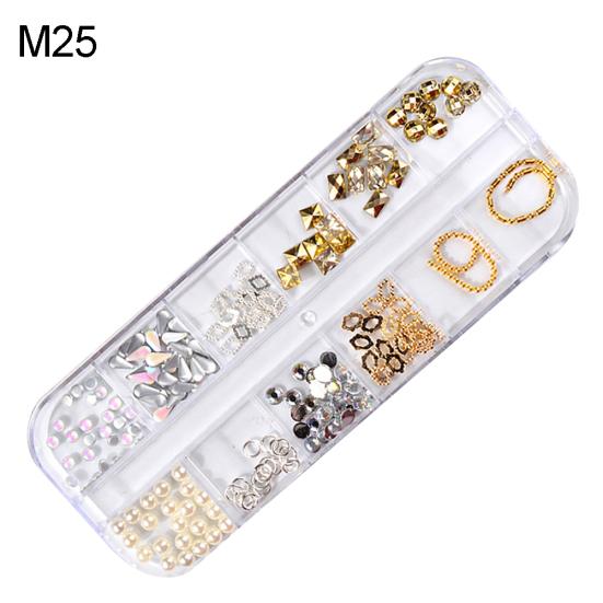 Sfaturi mixte pentru arta unghiilor DIY cu strasuri pentru decorare cu bile rotunde instrument de manichiura