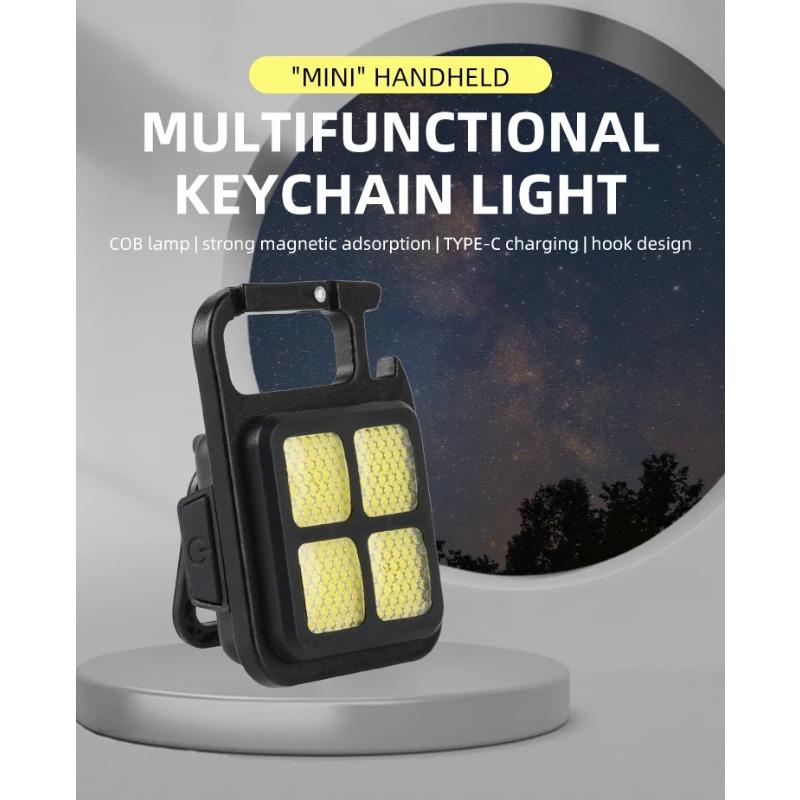 Mini LED Flashlight Magnetic COB Outdoor Camping Pocket Work Light  USB Rechargeable Emergency Light