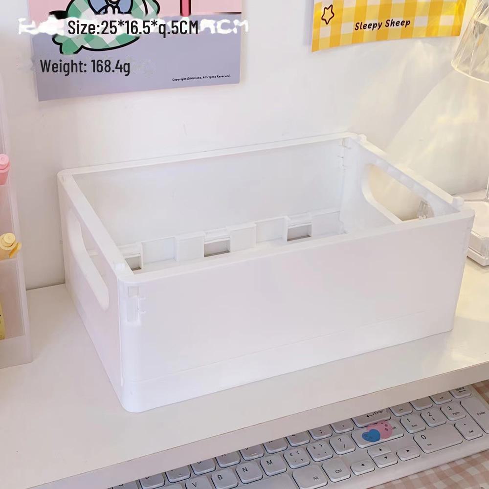 Korean Mini Folding Storage Box - Compact Organizer for Desktop, Stationery, and Skincare Essentials