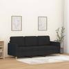 Vidaxl 3-Seater Sofa, Black, 180 Cm, Upholstered In Fabric