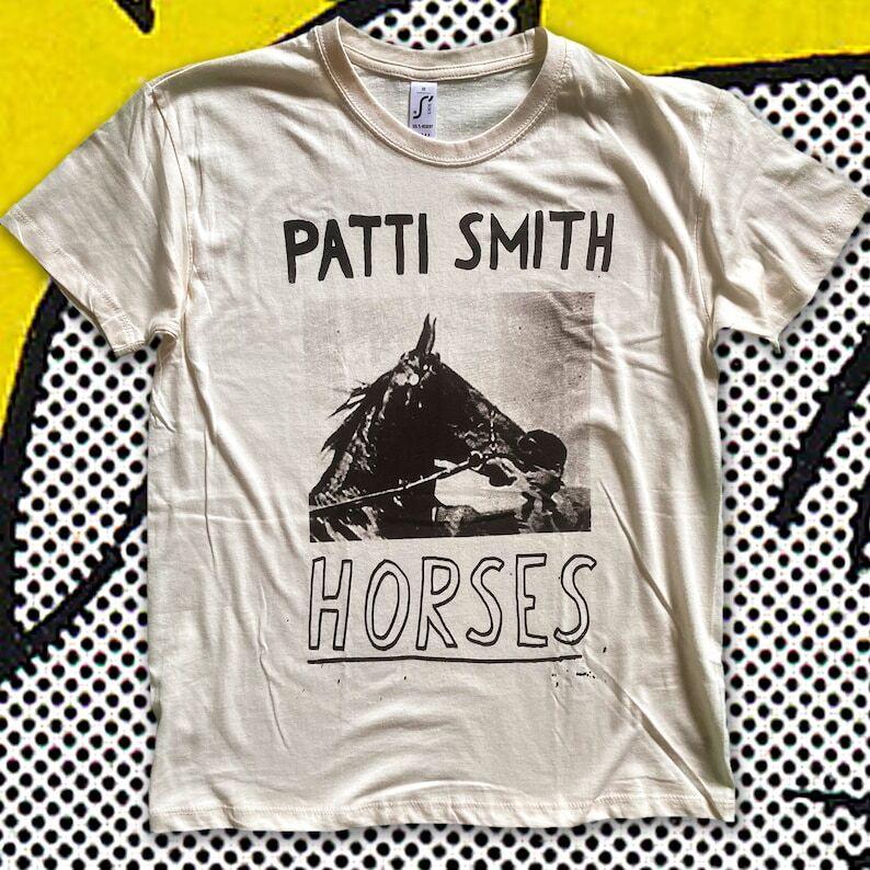 Patti Smith Shirt Patti Smith Horses White T-shirt Unisex S5XL Reprint VN4322 M