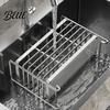 Durable Metal Drainer Rack Rust Utensil 46056 Holder Stainless Steel Compartments Drying Proof Space Saving Kitchen Storage Sink Caddy