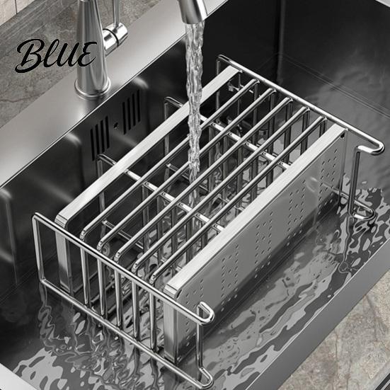 Durable Metal Drainer Rack Rust Utensil 46056 Holder Stainless Steel Compartments Drying Proof Space Saving Kitchen Storage Sink Caddy