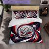 Poland Football Pattern 3 Pieces Bedding Set Soft Microfiber Duvet Cover with Pillow Cases for Bedroom