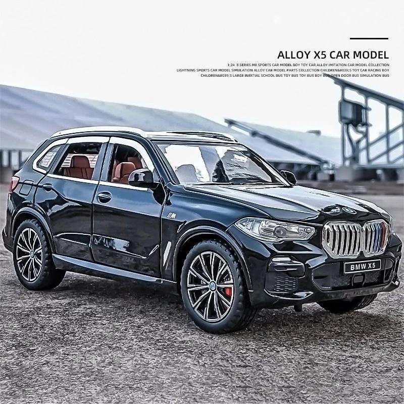 1/24 BMW X5 Alloy Car Model Diecast Car Sound Light Car Lovers Collection Kids Birthday Gift Metal Boys Toys Fashionable Ornaments