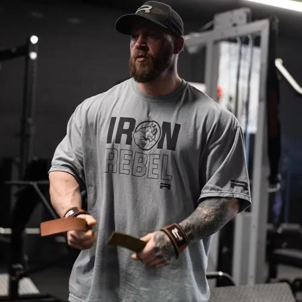 

Large Cotton Summer Men s Printed Round Neck Short Sleeved Printed T-shirt Gym Sports and Leisure Trendy T-shirt Top S