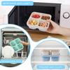 3pcs Bento Snack Boxes with Lid 4-Compartment Reusable No BPA Lunch Box Durable Meal Prep Containers for School Work Travel