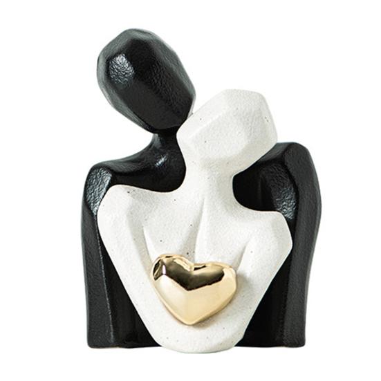 

Романтична статуетка пари Керамічна абстрактна закохана пара Фігурка для спальні Телевізійної тумби Домашньої полиці Декор Весільний Подарунок на День Святого Валентина Річницю F