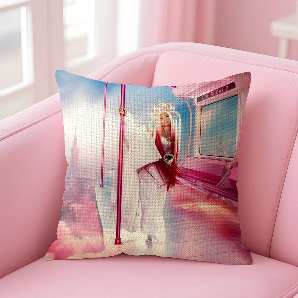 NNicki MinajJ Pink Friday Cushion Cover Natural Linen Pillow Case DoubleSided Print Decorative Sofa Pillowcase Home Decor Gift