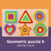 Geometric Shape Puzzle Board For Kids Early Learning Wooden Toy Educational