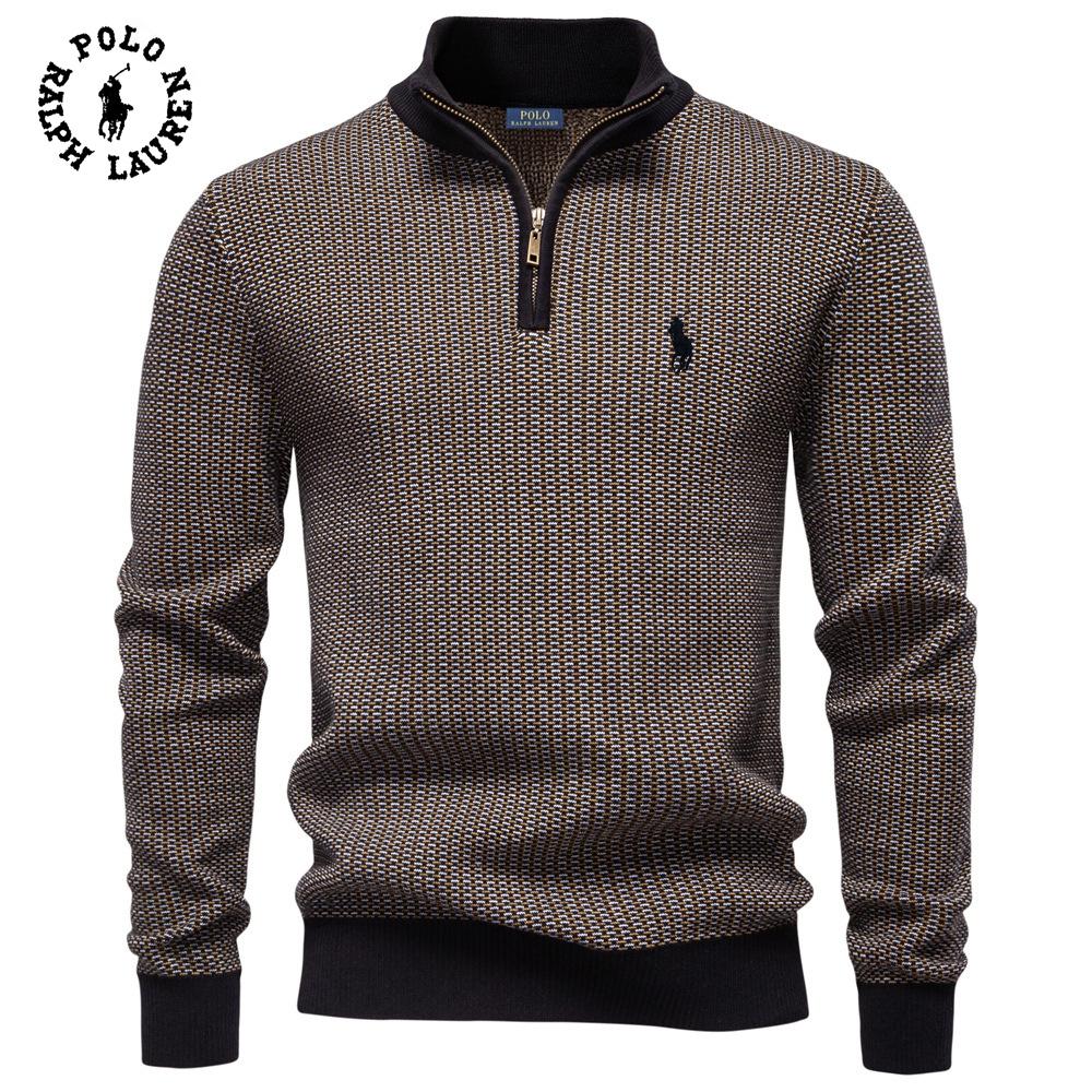 Polo Ralph Lauren 2025 Høst og Vinter Broderi Ny Herre Tykk Genser Herre Halv Glidelås Ståkrage Business Casual Genser
