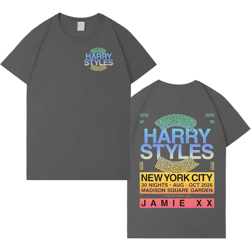 Singer HarryStyle Trendy Album Together Tour Tshirts Aesthetic Pop T Shirt Mens Women Harajuku Loose Oversized Casual T Shrits