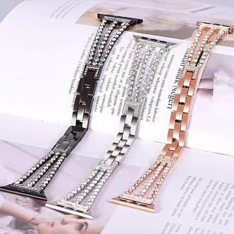 Suitable for Apple Watch Straps, with Exquisite Diamond Bow Inlay Strap