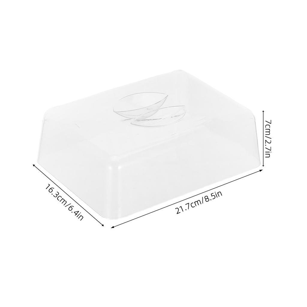 Clear Plastic Rectangular Cake Dome Cover 21.5x16.5cm Transparent Food Dome Cloche Display Lid Serving Platter Cover Cheese