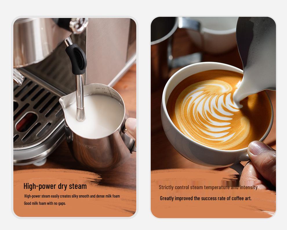 HiBREW H10B Semi-Automatic Coffee Machine with Milk Frother for Home and Office Use