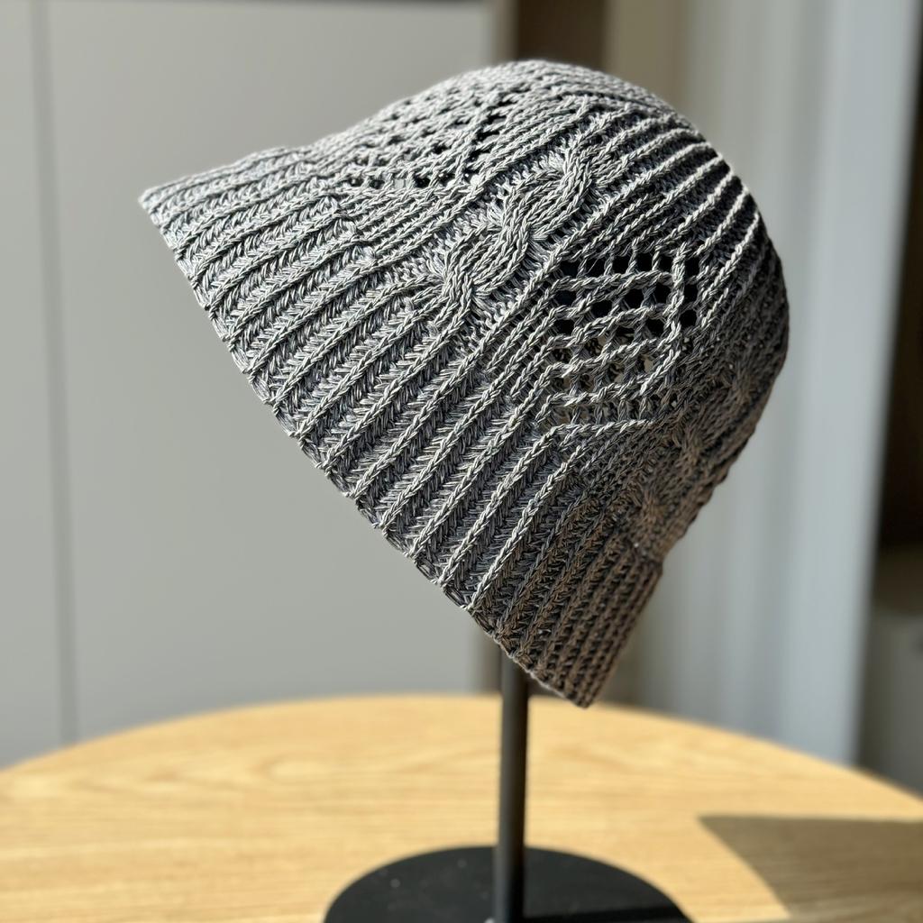 Wczesnowiosenny dziergany kapelusz rybacki Modny ażurowy kapelusz doniczkowy z kwiatem szydełkowym Kapelusz wyszczuplający twarz Letni wszechstronny kapelusz przeciwsłoneczny na zewnątrz dla kobiet