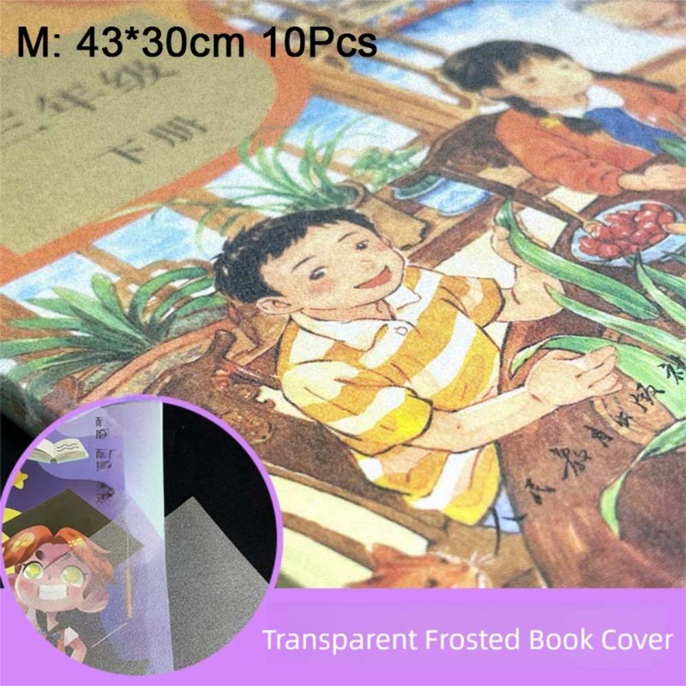 10PCS/Set High Quality Checkered Pattern Self-Adhesive Book Skin Waterproof S/M/L Book Sleeve Transparent Book Wrap Paper Gift