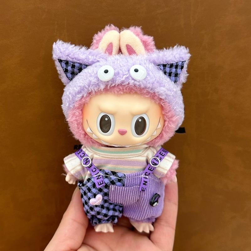 15-17cm Labubu Clothing Set Suitable for V1 V2 V3 Plush Doll Fashion Clothing Accessories Overalls Skirt Children's Toys Gifts