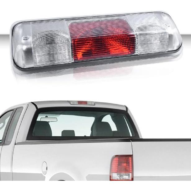 PIT66 3Rd Brake Light Compatible With 2004-2008 Ford F150 High Mount Center Rear Roof Third Cargo Light Parking Light Halogen Clear/Red Lens Tercera