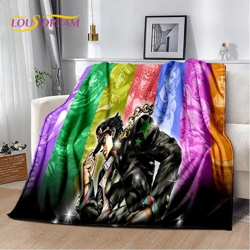 

Jojo s Bizarre Adventure Аніме М яка плюшева ковдра, фланелева ковдра Плед для вітальні, спальні, дивана, чохла для пікніка 3D 75x100cm (30x40inch)
