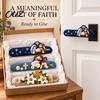 Seasonal Interior Decor Christmas Door Handle Cover, Knitted Lever Handles Cute Santa Gingerbread Claus Covers Man Penguin, Festive Sleeve for