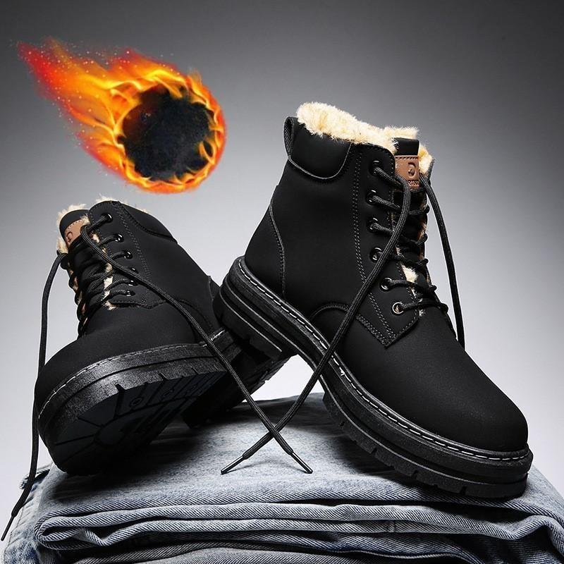 Pánské boty Zimní Vysoké Britské Overaly Velké Žluté Boty Pánské Silné Bavlněné Boty s Kašmírem Teplé Sněhule M1031