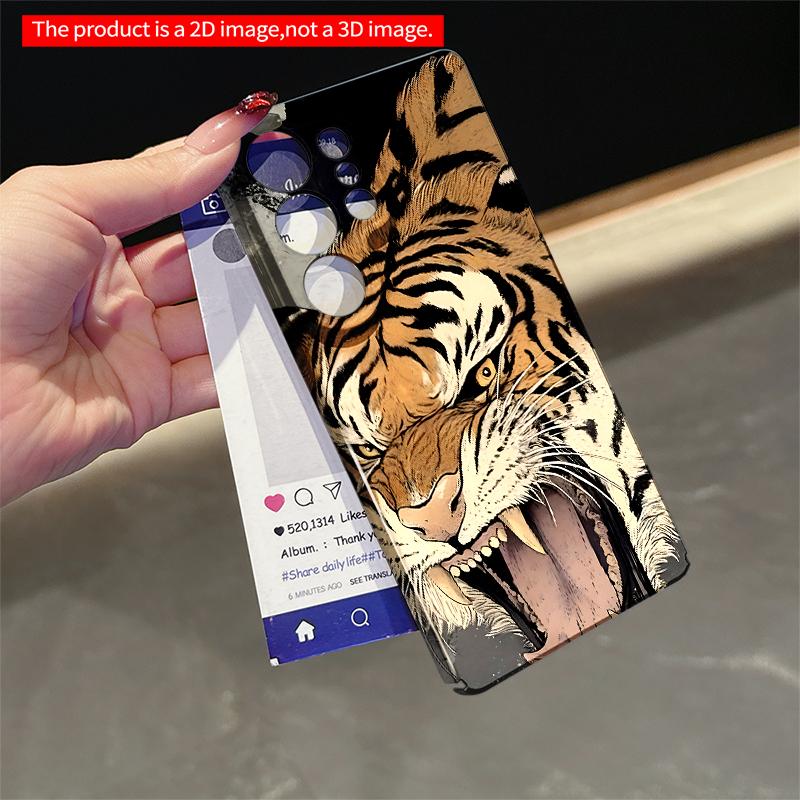 2DFlat Samsung phone case Roaring Tiger Art Phone Case Applicable to Galaxy S23 S24 S25ULTRA S26 A12 A14 A15 A16 A54 A55