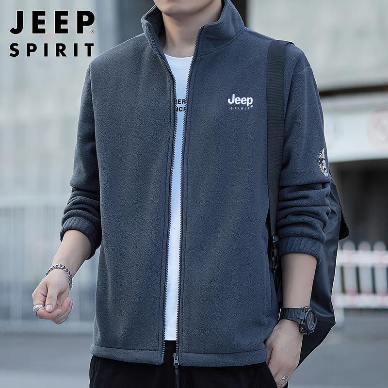 JEEP SPIRIT Men's Casual Fleece Cardigan Jacket
