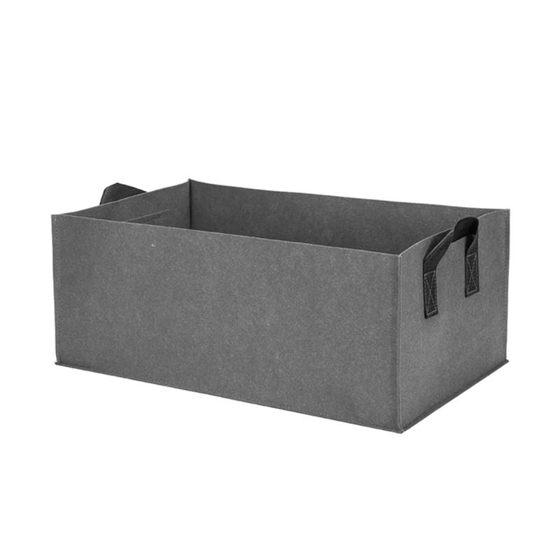 Felt Grow Bag Rectangle Planting Nursery Pot Outdoor Garden Flower Planting Bag with Handle Garden Vegetable Planting Container