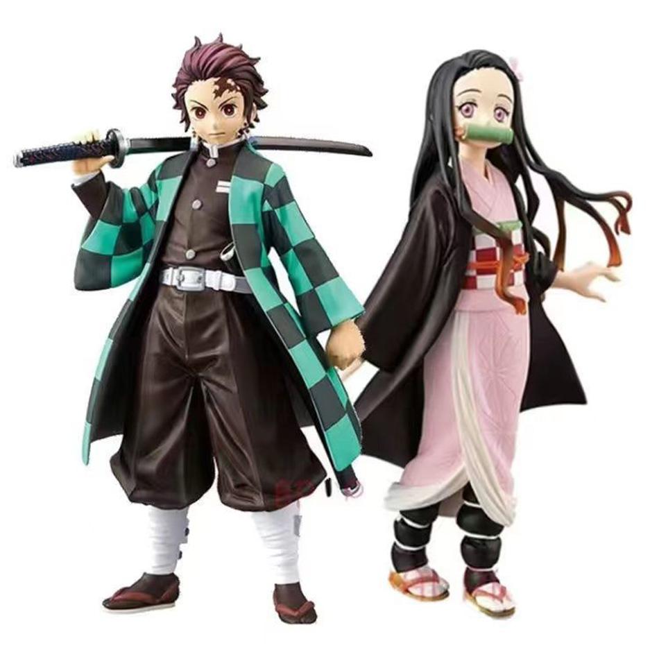 Anime Demon Slayer Kimetsu No Yaiba Kamado Tanjirou  Agatsuma Zenitsu Nezuko Warrior PVC Figure Action Model Toys Holiday Gifts