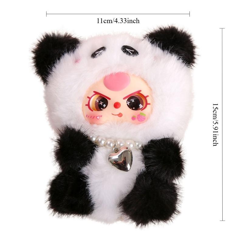 Kawaii Vinyl Animal Plush Keychain Cartoon Figure Plushie Bag Pendant Anime Bunny Key Chain Office Ornament Fluffy Stuffed Doll