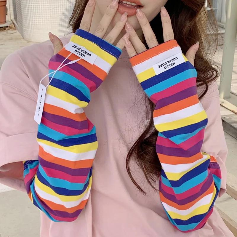 

New Sunblock Sleeve Cotton Gloves Ice Silk Cycling Women s Ice Sleeve Arm Protector Arm Sleeve Loose Summer Hand Sleeve One Size