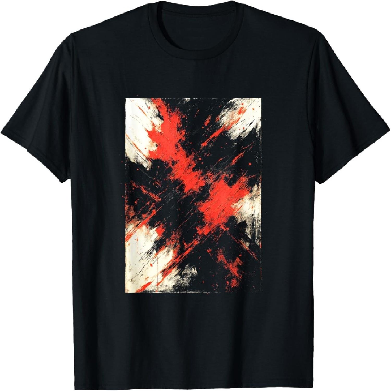 Abstract Graffiti Art Red Splash Edgy T-Shirt S