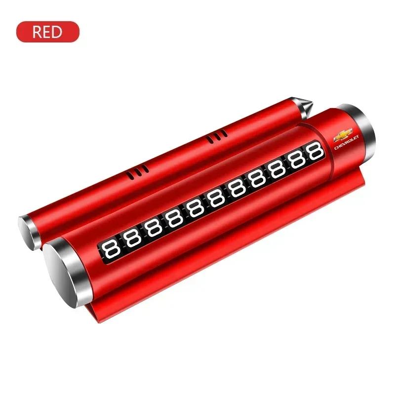 Metal Car Temporary Parking Card Rotate Phone Number Plate Aluminum Stickers For Chevrolet Cruze Captiva Sail Corsa Aveo