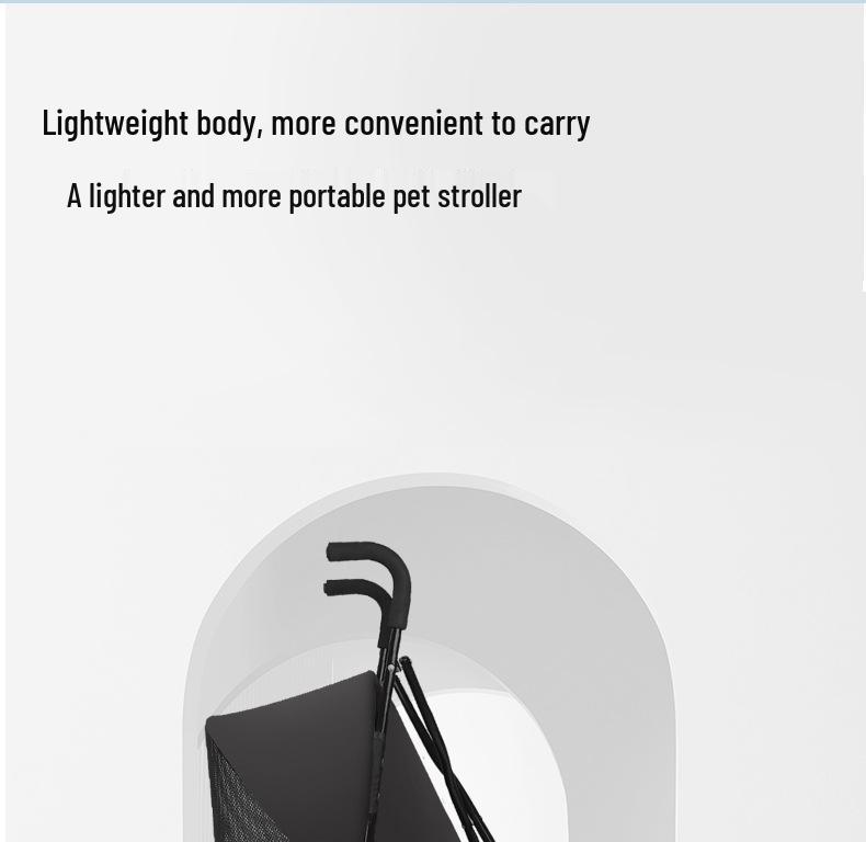 Lightweight Foldable Pet Stroller for Small Cats & Dogs - Outdoor Use