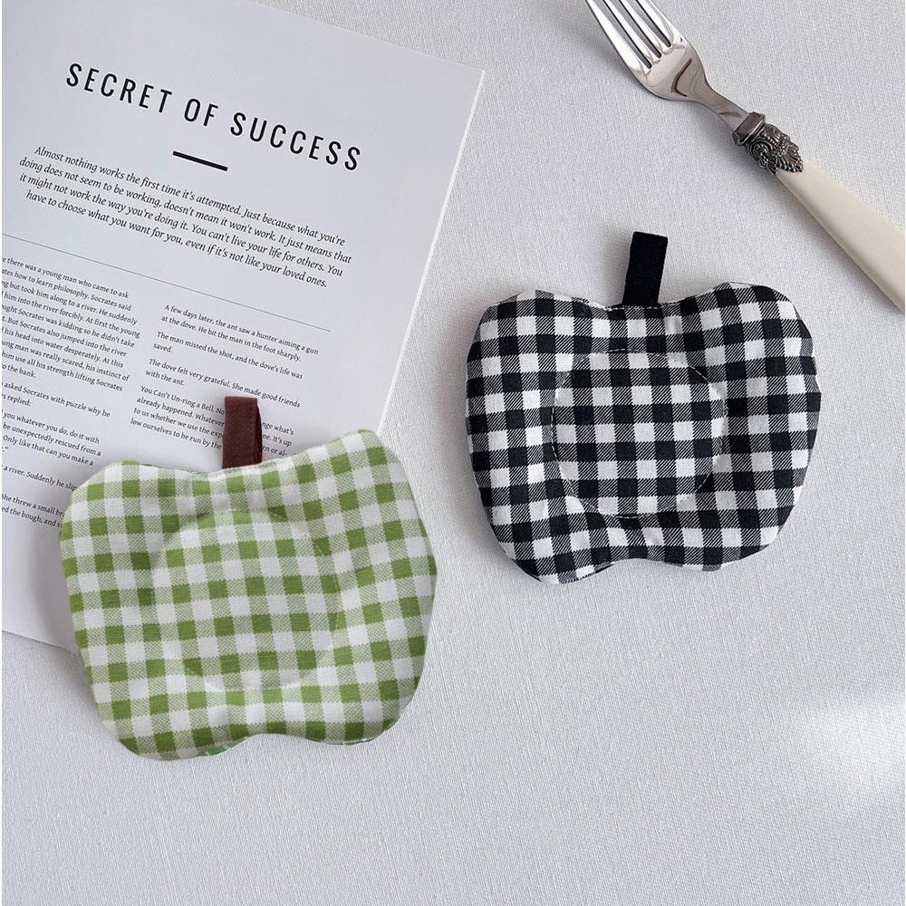 Ins Style Apple Clip Cotton Coaster Thickened Fabric Insulation Pad Table Mat Placemat Creative Cloth Art Kitchen Mat Decor