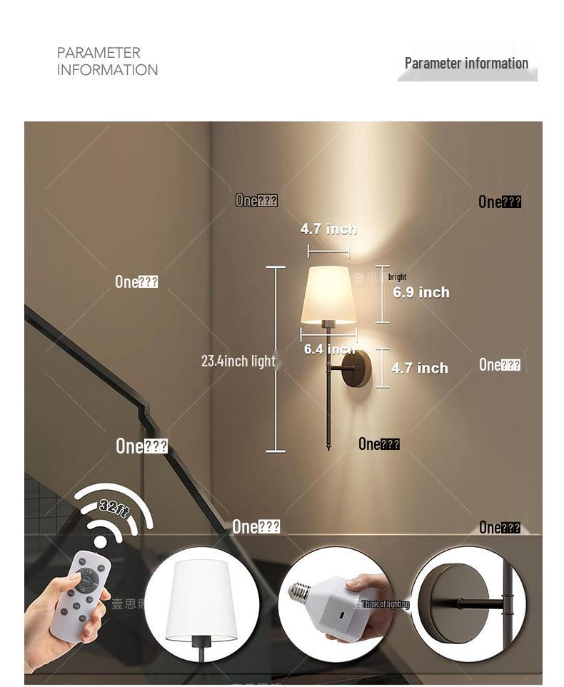 Punch-Free RGB Wall Light with Remote Control for Bedroom or Living Room