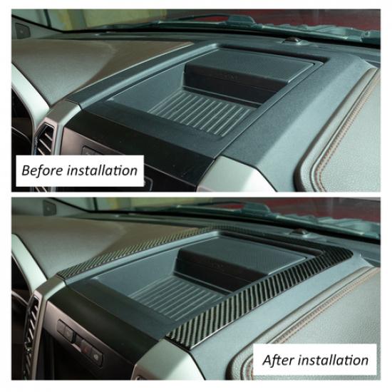 Center Console Storage Box Trim Cover for 15-20 For Ford F150 Soft Carbon Fiber