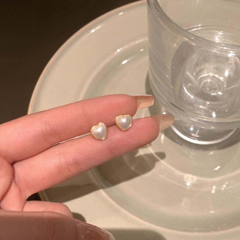 S925 Silver Needle Light Luxury Pearl Zircon Earrings Women's High-end Temperament Niche Versatile Stud Earrings