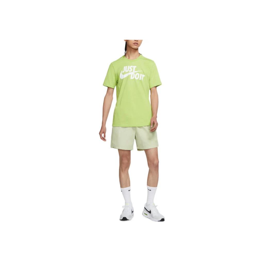 Nike Tricou Casual Sport cu Gât Rotund și Imprimeu Logo, Mânecă Scurtă, Topuri Bărbați, Verde AR5007-332