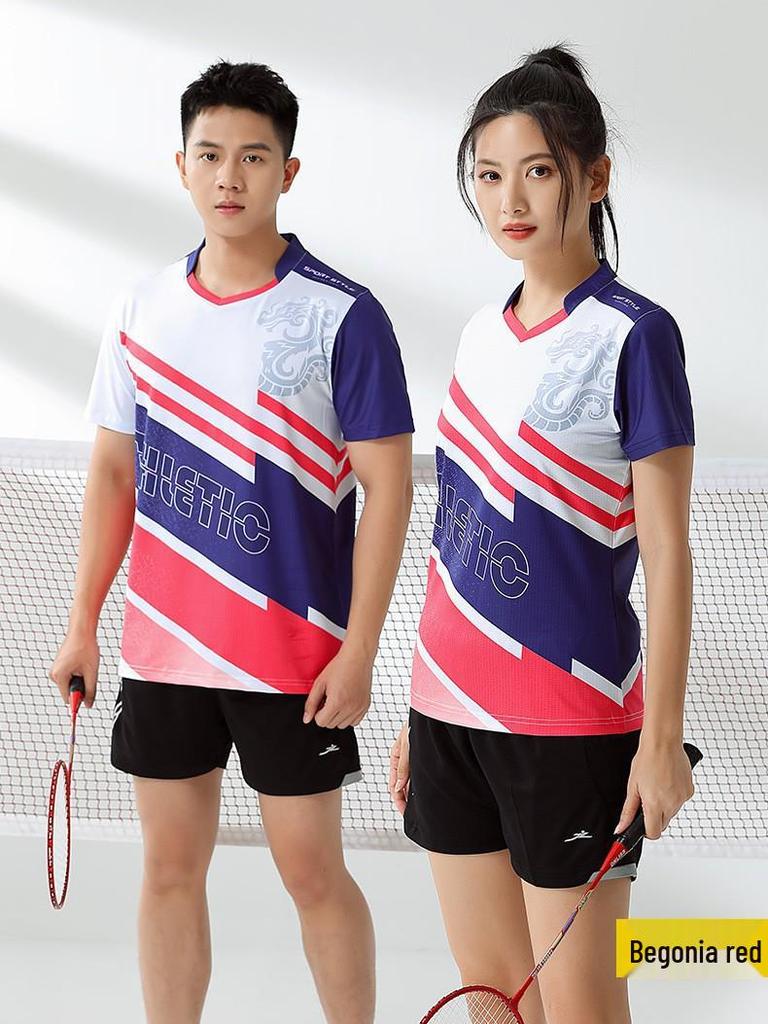 Quick-Dry Breathable Badminton Couple Set: High-End Fabric, Training & Competition Use, Customizable Text