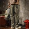 Amerikansk Stil Trend Nye Vår Hverdagsbukser Herre Ensfarget Lommer Merke Mote Minimalistisk Safari Stil Løse Vide Bukser med Høyt Liv