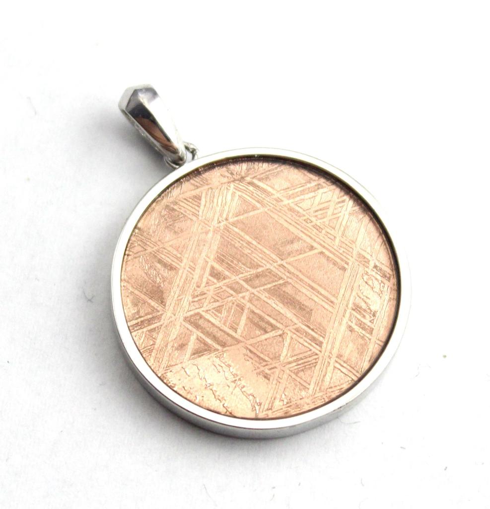 [World Accessories Carmelo] Seed of Life Divine Geometry Seed of Life Gibeon Meteorite Pendant Sterling Silver 925 Pink Gold