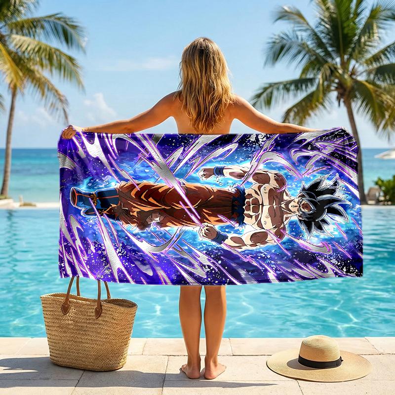 Goku Fashion Beach Towel: Ideal for Summer Adventures Soft, Absorbent and Quick Drying Suitable for Swimming and Bathing