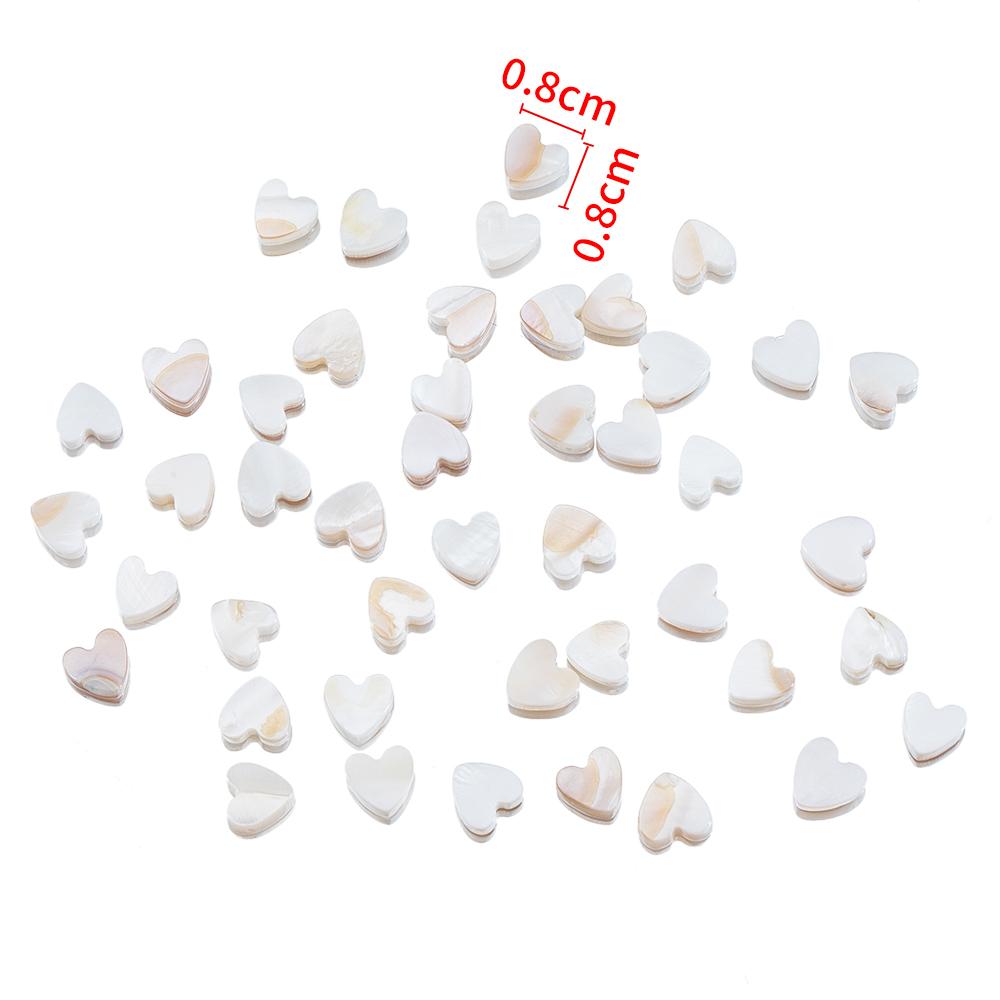 30-60pcs Natural Freshwater Shell Beads White Heart Star Moon Flower Shape Horseshoe Snail Beads For DIY Jewelry Making Beads