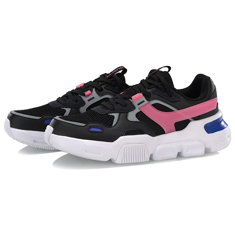 Li Ning Mark Trendy Casual Sports Shoes Women Sneakers Black Pink AGLP048-3