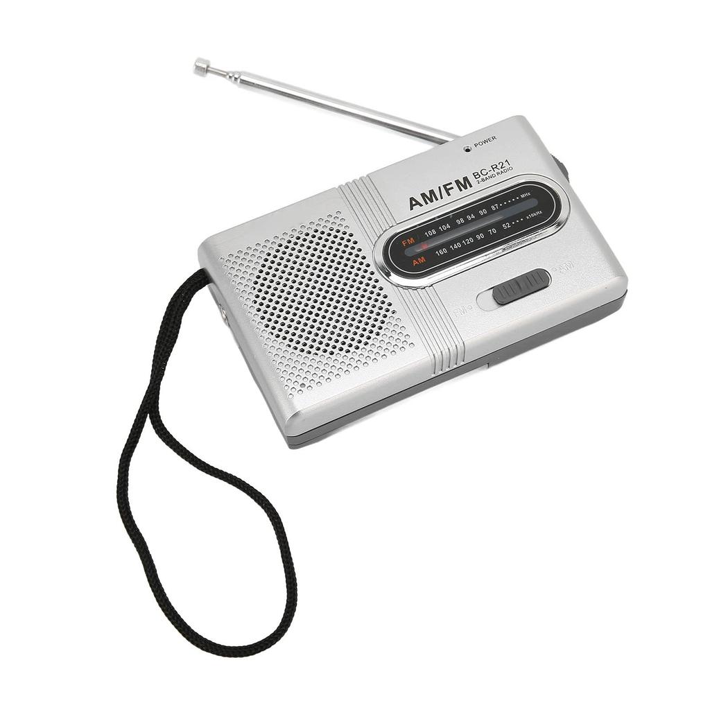 Radio de poche portable AM FM compacte fonctionnant avec 2 piles AA avec écouteur pour une utilisation à la maison et en extérieur Radio, Radio à piles, Lecteur, Piles, Prise,