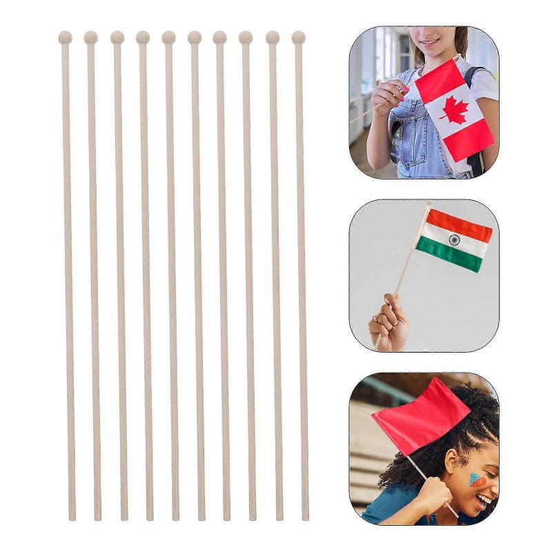 Hand Held Wooden Flagpole for Garden Display 30Pcs Durable Wood Set