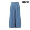Ggpx Pin Tuck Wide Back Banding Blue Pants Gq1pt016f